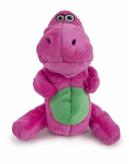Pink - goDog Dinos T-Rex Just For Me Squeaky Plush Dog Toy - Mini