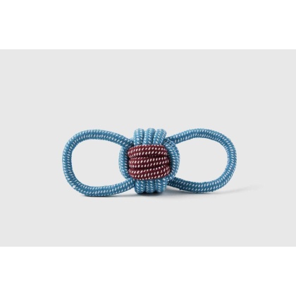 Blue and Red - Jax & Bones Double Loop Celtic Knot Rope Dog Toy  - 3"