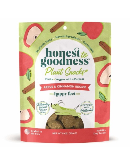 Honest To Goodness(TM) Plant Snacks Happy Feet Apple & Cinnamon Recipe Dog Treats 8oz