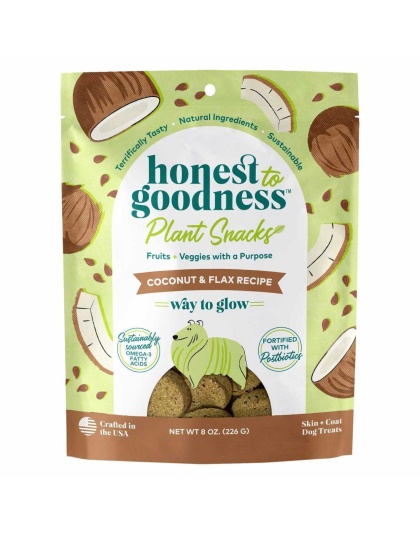 Honest To Goodness(TM) Plant Snacks Way to Glow Coconut & Flax Recipe Dog Treats 8oz