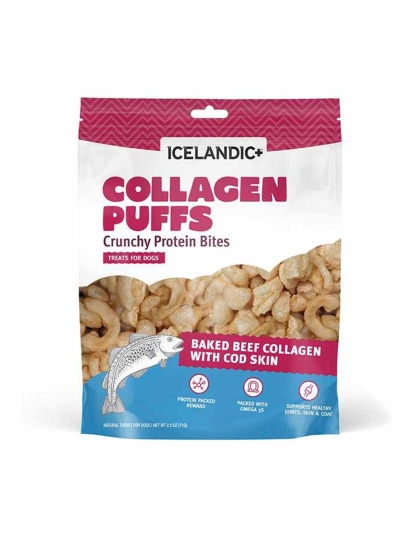 Icelandic+ Beef Collagen and Cod Skin Puffs Dog Bites 2.5oz