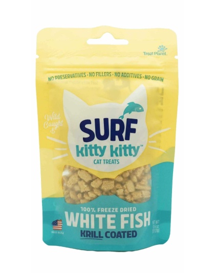 Kitty Kitty Surf Freeze Dried White Fish Treat with Krill Coating 0.6oz