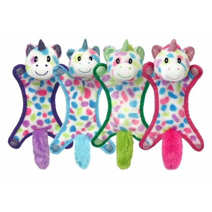 Multipet Ball-Head Unicorns Plush Dog Toy Assorted Colors 10"