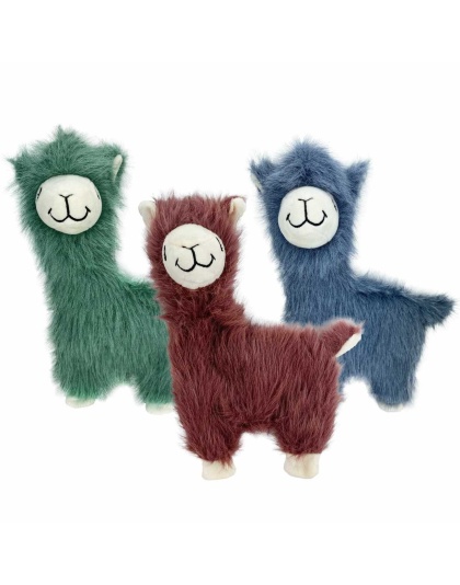 Multipet Fuzzy Llama Plush Dog Toy Assorted Colors 12"