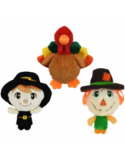 Multipet Harvest Knobby Noggin' Assorted Characters Dog Toy