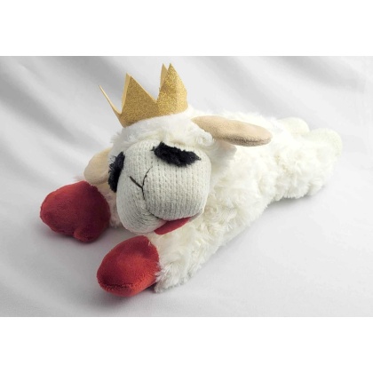 Multipet Lamb Chop with Crown Medium 10.5" Plush Dog Toy