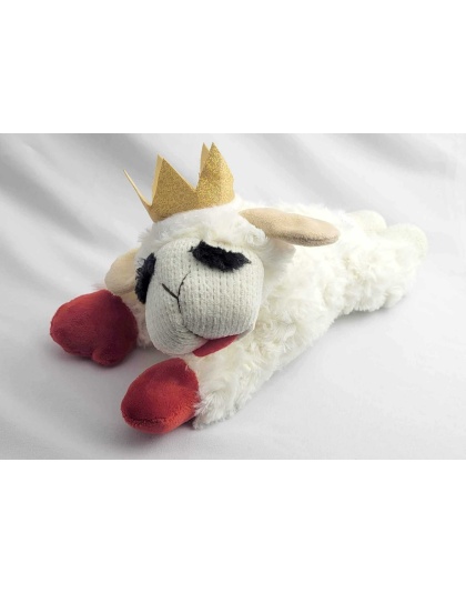 Multipet Lamb Chop with Crown Medium 10.5" Plush Dog Toy