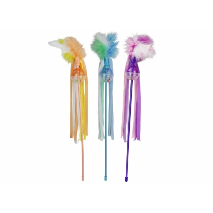 Multipet Lattice Ball Teaser Cat Toy Assorted Colors 18"