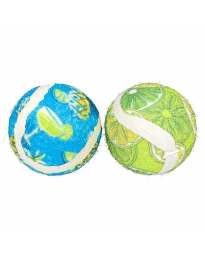 Multipet Margaritaville(R) Tennis Ball Cat Toy 2" 2pk