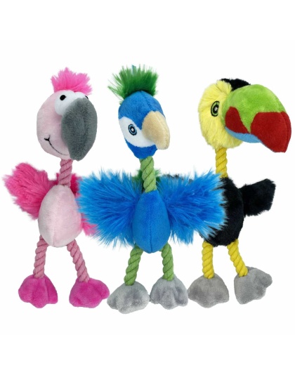 Multipet Mini Bird Brain Plush Dog Toy Assorted Animals 8"