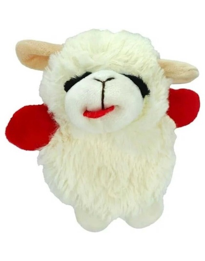 Multipet Mini Lamb Chop Crinkle Plush Dog Toy 6"