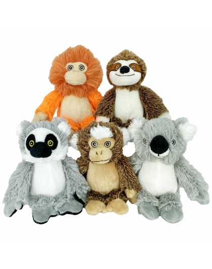 Multipet Minipet Bark Buddies Pet Plush Dog Toy Assorted Animals 6"