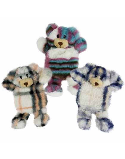 Multipet Minipet Berman Bears Plush Dog Toy Assorted Colors 7"