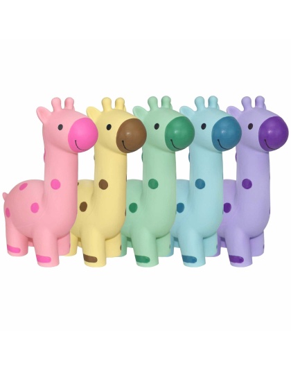 Multipet Minipet Latex Giraffe Dog Chew Toy Assorted Colors 5.75"