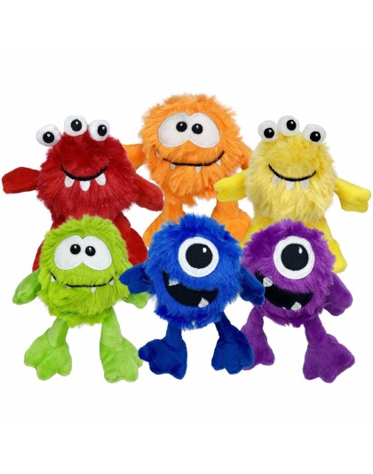 Multipet Minipet Plush Monsters Dog Toy Assorted Monsters/Colors 5"