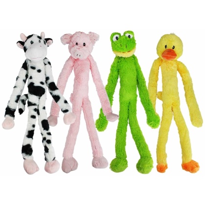 Multipet Minipet Swingin' Slevin Plush Dog Toy Assorted Animals 12"