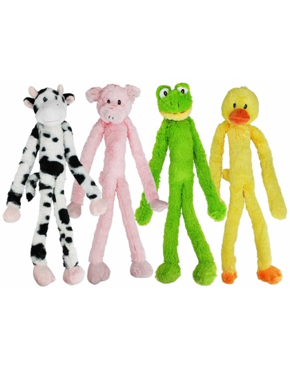 Multipet Minipet Swingin' Slevin Plush Dog Toy Assorted Animals 12"