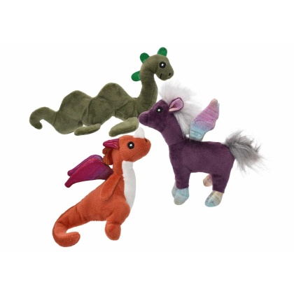 Multipet Mythical Creatures Plush Dog Toy Assorted Animals  - Mini 5"