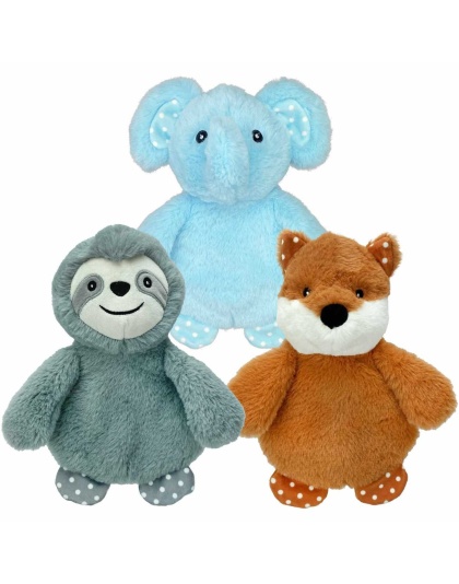 Multipet Polka Dot Feet Crinkle Dog Toy Assorted Animals 9"