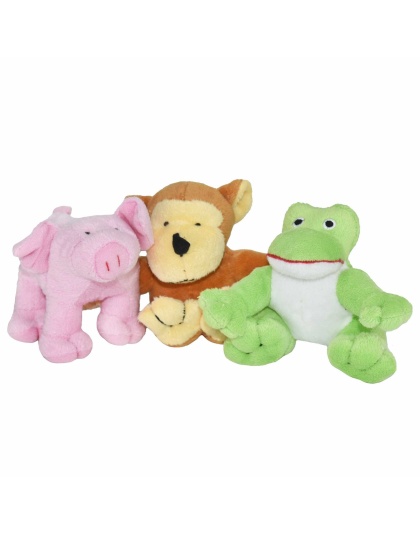 Multipet Puppy Buddies Plush Dog Toy Assorted Animals 5"