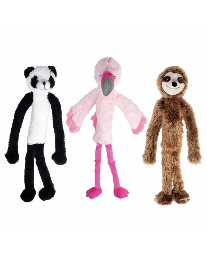 Multipet Swingin' Slevins Plush Dog Toy Assorted Animals 27"