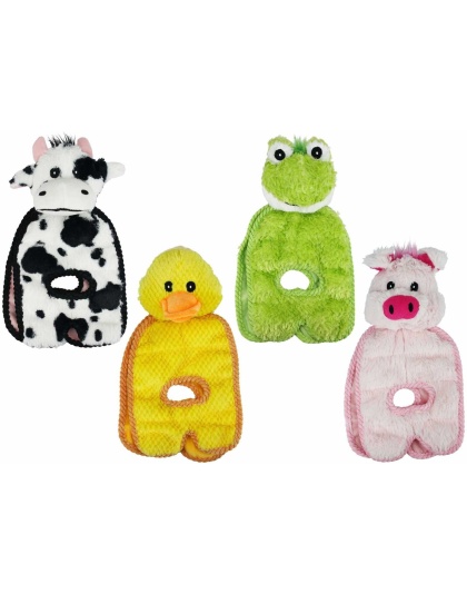 Multipet Tug O War Squeaker Mat Plush Toy Assorted Animals 14"