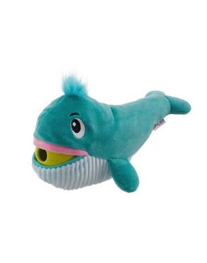 Nina Ottosson Big Mouthz Whale Interactive Plush Dog Puzzle Toy Blue