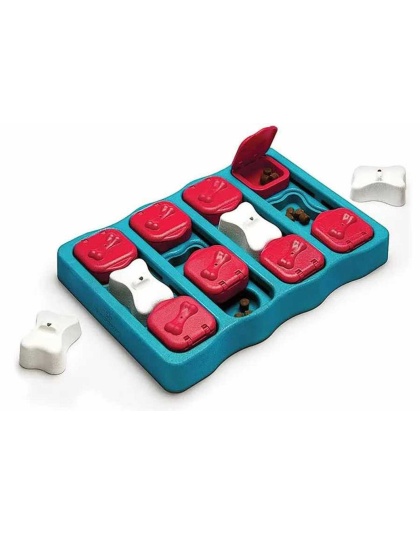Nina Ottosson Dog Brick Interactive Treat Dog Puzzle Toy Blue Level 2