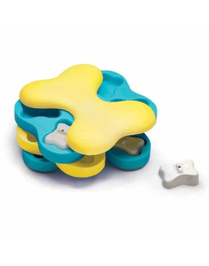 Nina Ottosson Dog Tornado Interactive Treat Dog Puzzle Toy Blue/Yellow Level 2