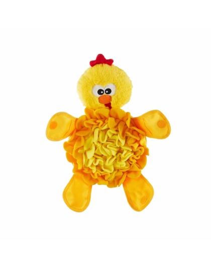 Nina Ottosson Snuffle Palz Chicken Interactive Plush Dog Puzzle Toy Yellow Large