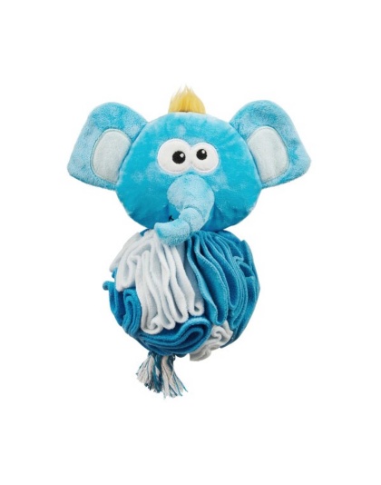 Nina Ottosson Stuff N' Snuffle Elephant Interactive Plush Dog Toy Blue
