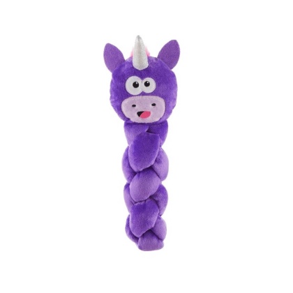 Purple - Nina Ottosson Twistiez Unicorn TNT Interactive Plush Dog Toy  - Large