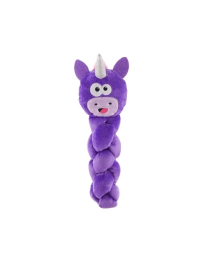Purple - Nina Ottosson Twistiez Unicorn TNT Interactive Plush Dog Toy  - Large