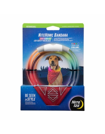 Nite Ize NiteHowl(R) Bandana Rechargeable LED Safety Necklace - Disc-O Select(TM) - Red