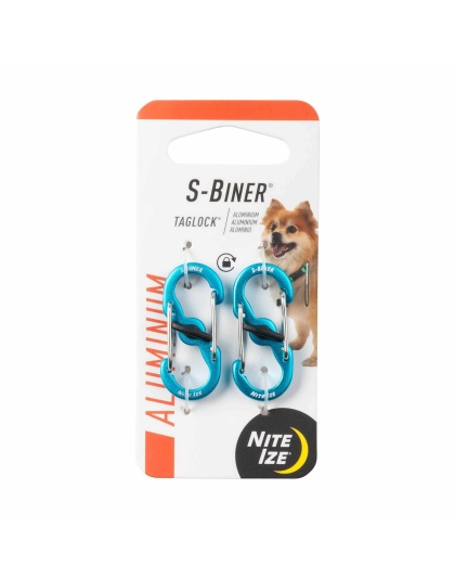 Blue - Nite Ize S-Biner TagLock Aluminum  - 2pk