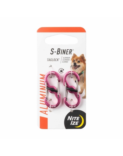 Pink - Nite Ize S-Biner TagLock Aluminum  - 2pk