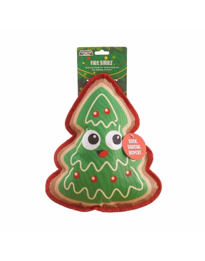 Outward Hound Fire Biterz Christmas Tree Cookie Dog Chew Toy Green Medium