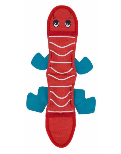 Red - Outward Hound Fire Biterz Lizard Durable Fire Hose Dog Toy - Medium
