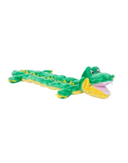 Green - Outward Hound Squeaker Matz Gator Plush Dog Toy - XL