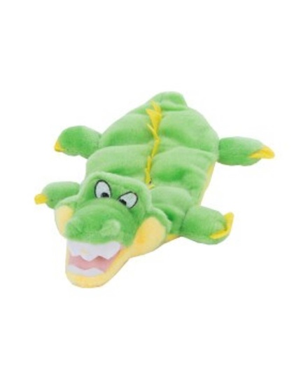Green - Outward Hound Squeaker Matz Gator Plush Dog Toy  - Small