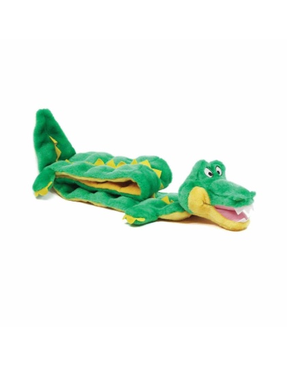 Green - Outward Hound Squeaker Matz Gator Plush Dog Toy  - XXL