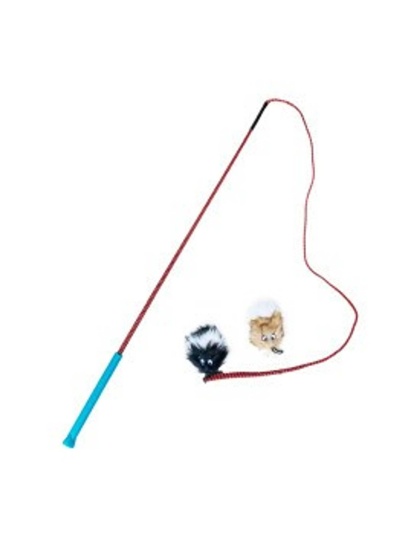 Outward Hound Tail Teaser Dog Wand Lure Toy w/ Refill Black