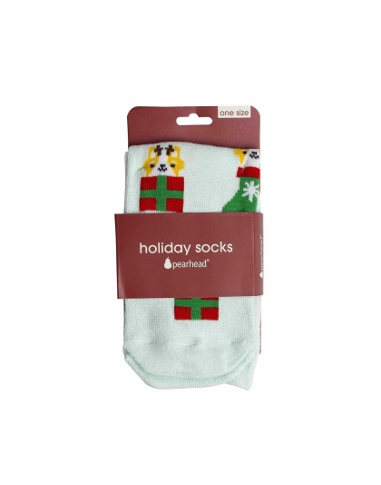 Pearhead Corgi Holiday Socks Green One Size