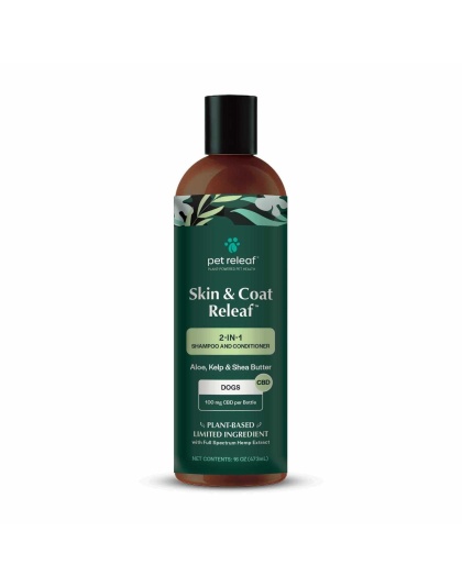 Pet Releaf Skin and Coat Releaf 2-in-1 Shampoo & Conditioner 100 MG CBD