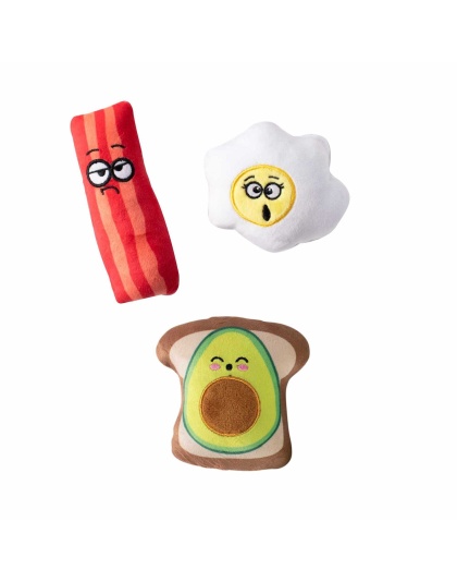 PetShop by Fringe Studio Breakfast Plush Dog Toy Set Small 3pc