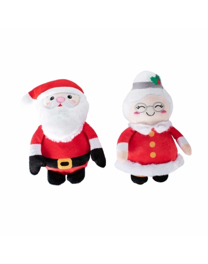 PetShop by Fringe Studio Mr. & Mrs. Santa Paws Plush Dog Toy Set 2pc