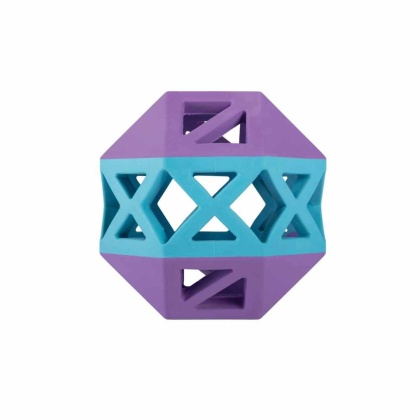 Purple/Blue - PetShop by Fringe This is How I Roll  Rubber Dog Toy