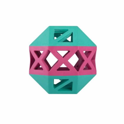 Turquoise/Hot Pink - PetShop by Fringe This is How I Roll Rubber Dog Toy