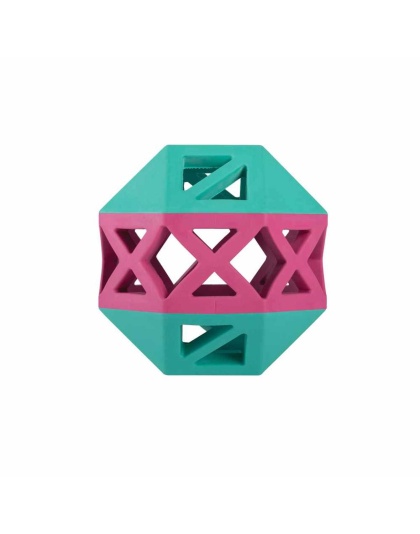 Turquoise/Hot Pink - PetShop by Fringe This is How I Roll Rubber Dog Toy