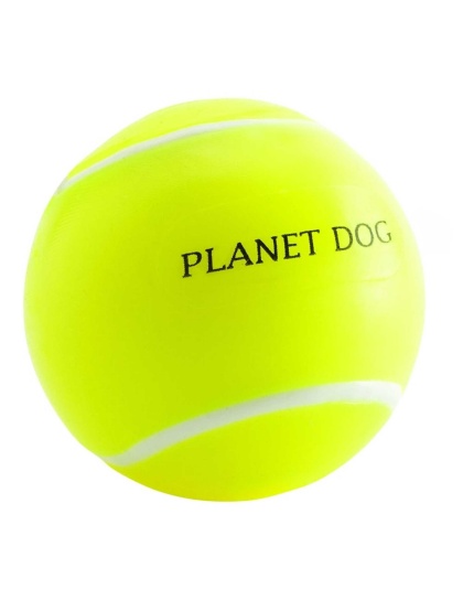 Planet Dog Orbee-Tuff Tennis Ball Treat-Dispensing Dog Chew Toy Yellow